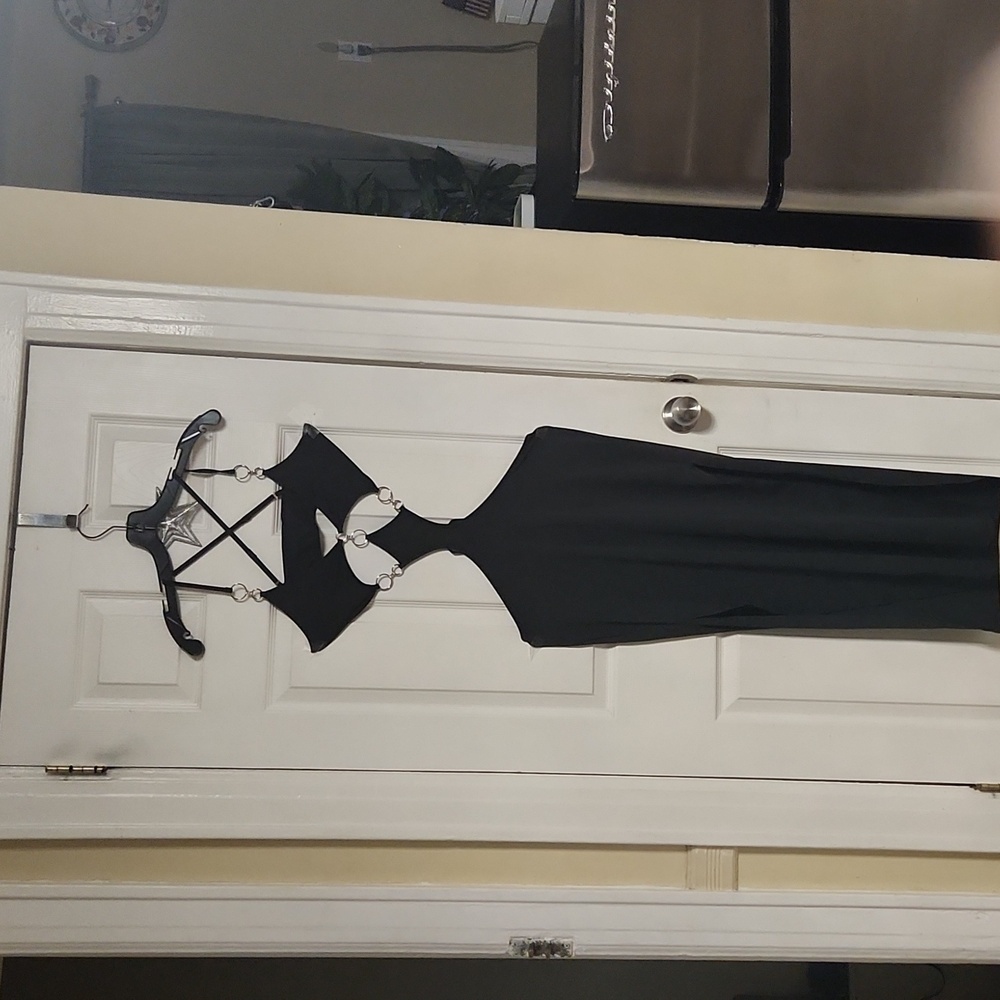 Elegant Black Sleeveless Dress - Picture 2 of 2
